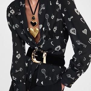Zara Heart print shirt blouse